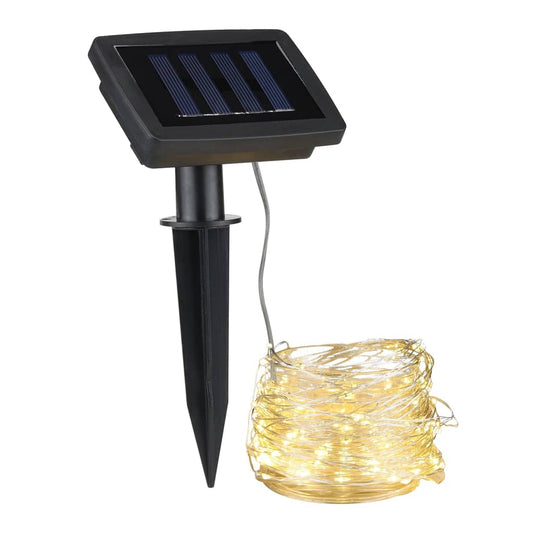 Hi Garten-Lichterkette Mit Leds Solar 20 M Kupfer