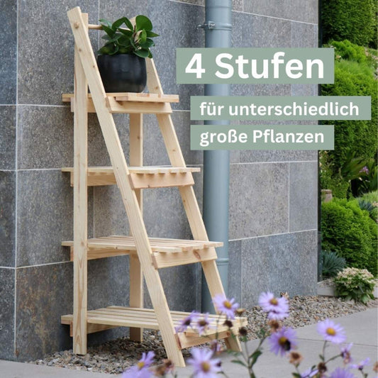 Pflanzleiter/ Blumentreppe mit 4 Ablagen