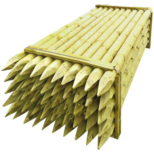 Zaunpfähle 50 Stk. Imprägniertes Holz 10×240 Cm