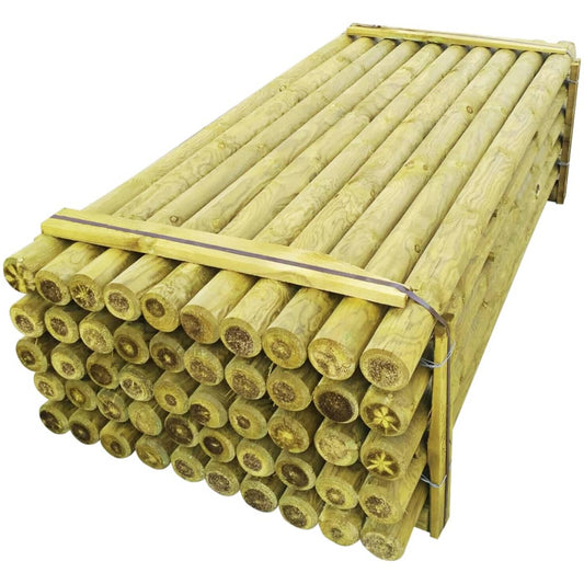 Zaunpfähle 50 Stk. Imprägniertes Holz 10×240 Cm