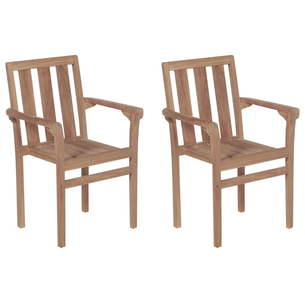 Stapelbare Gartenstühle 8 Stk. Massivholz Teak