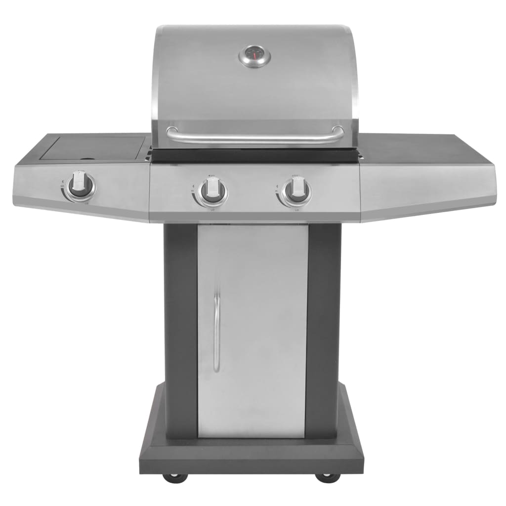 Gasgrill 2+1 Flammen Schwarz Und Silbern