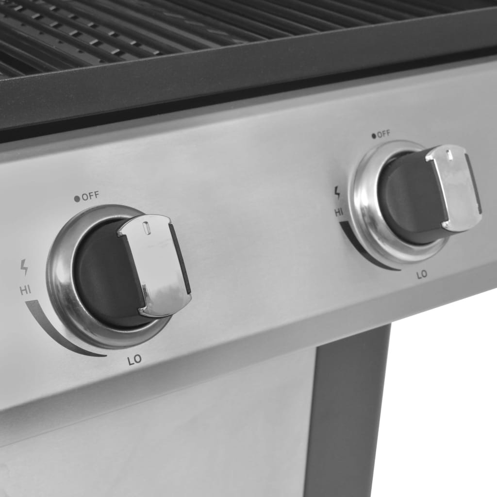 Gasgrill 2+1 Flammen Schwarz Und Silbern