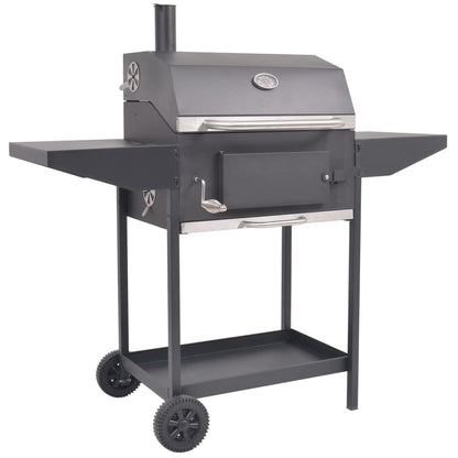 Holzkohlegrill Smoker Mit Ablage Schwarz