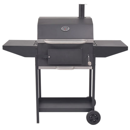 Holzkohlegrill Smoker Mit Ablage Schwarz