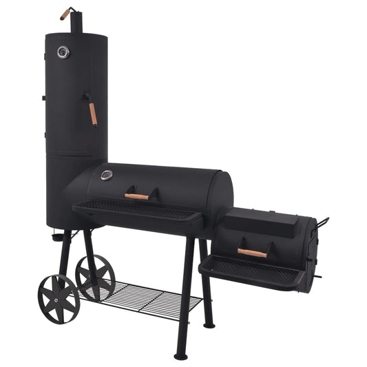 Holzkohle Grill Und Smoker Mit Ablage Schwarz Heavy