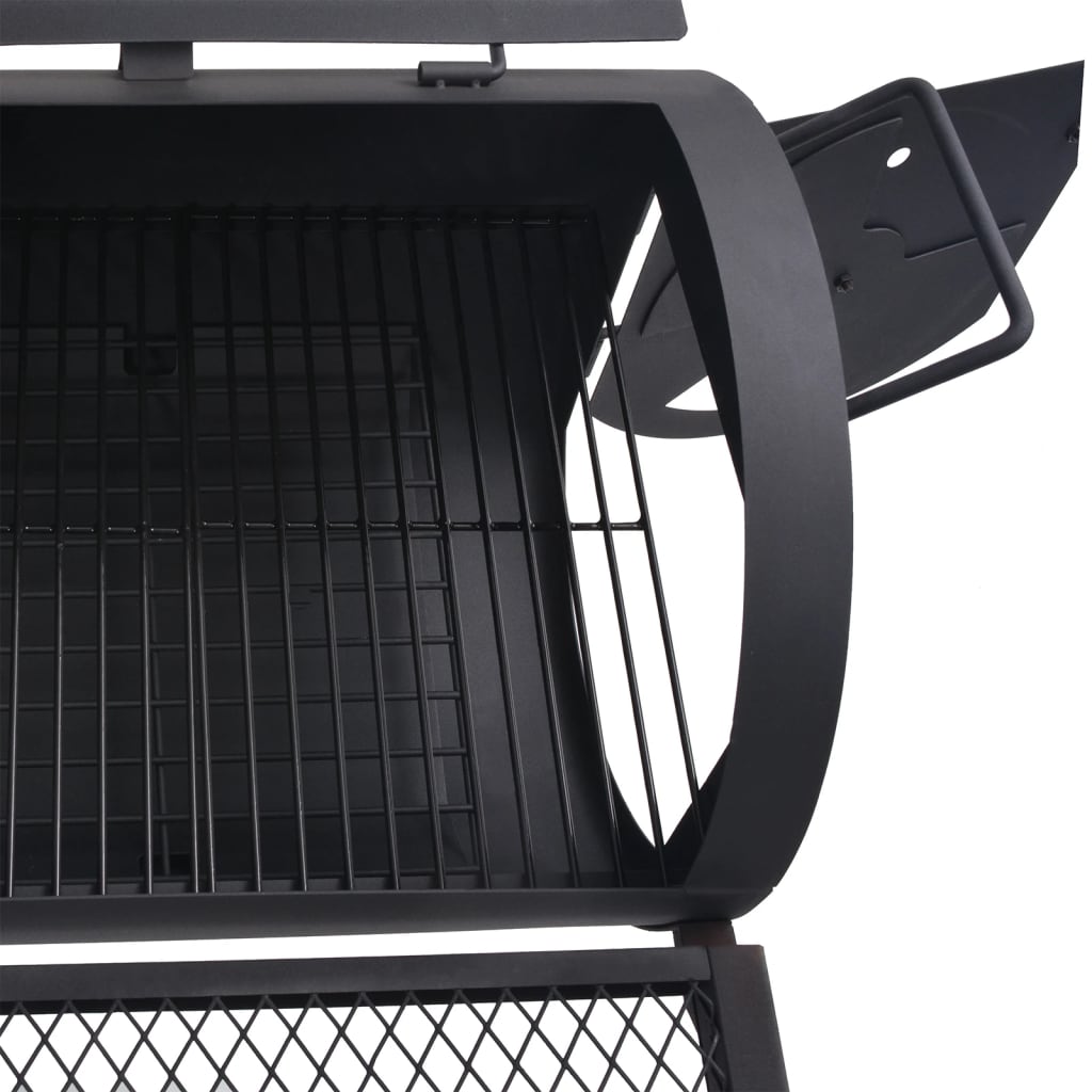 Holzkohle Grill Und Smoker Mit Ablage Schwarz Heavy