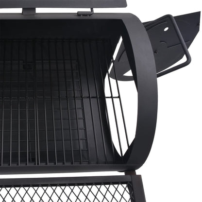 Holzkohle Grill Und Smoker Mit Ablage Schwarz Heavy