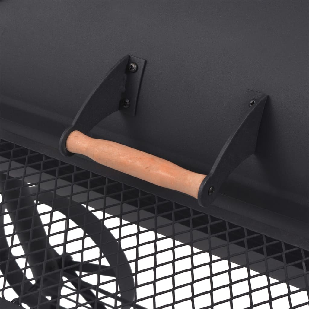 Holzkohle Grill Und Smoker Mit Ablage Schwarz Heavy