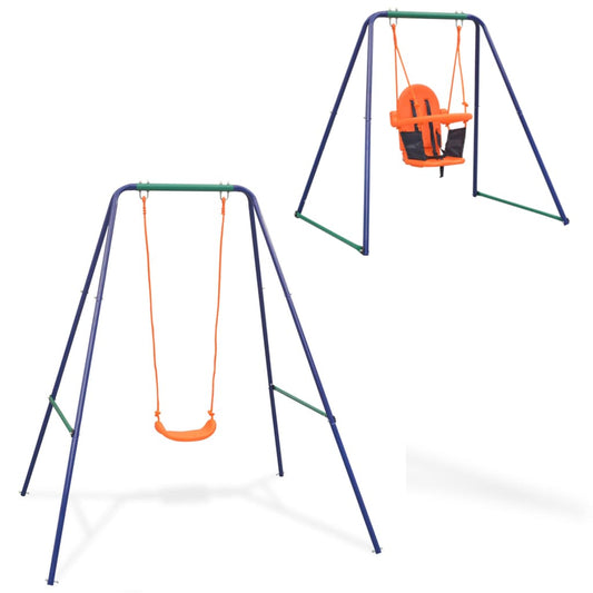 2-In-1 Einzelschaukel Und Babyschaukel Orange