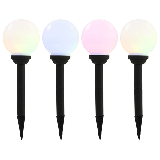 Solar-Außenleuchten 4 Stk. Led Kugelförmig 15 Cm Rgb