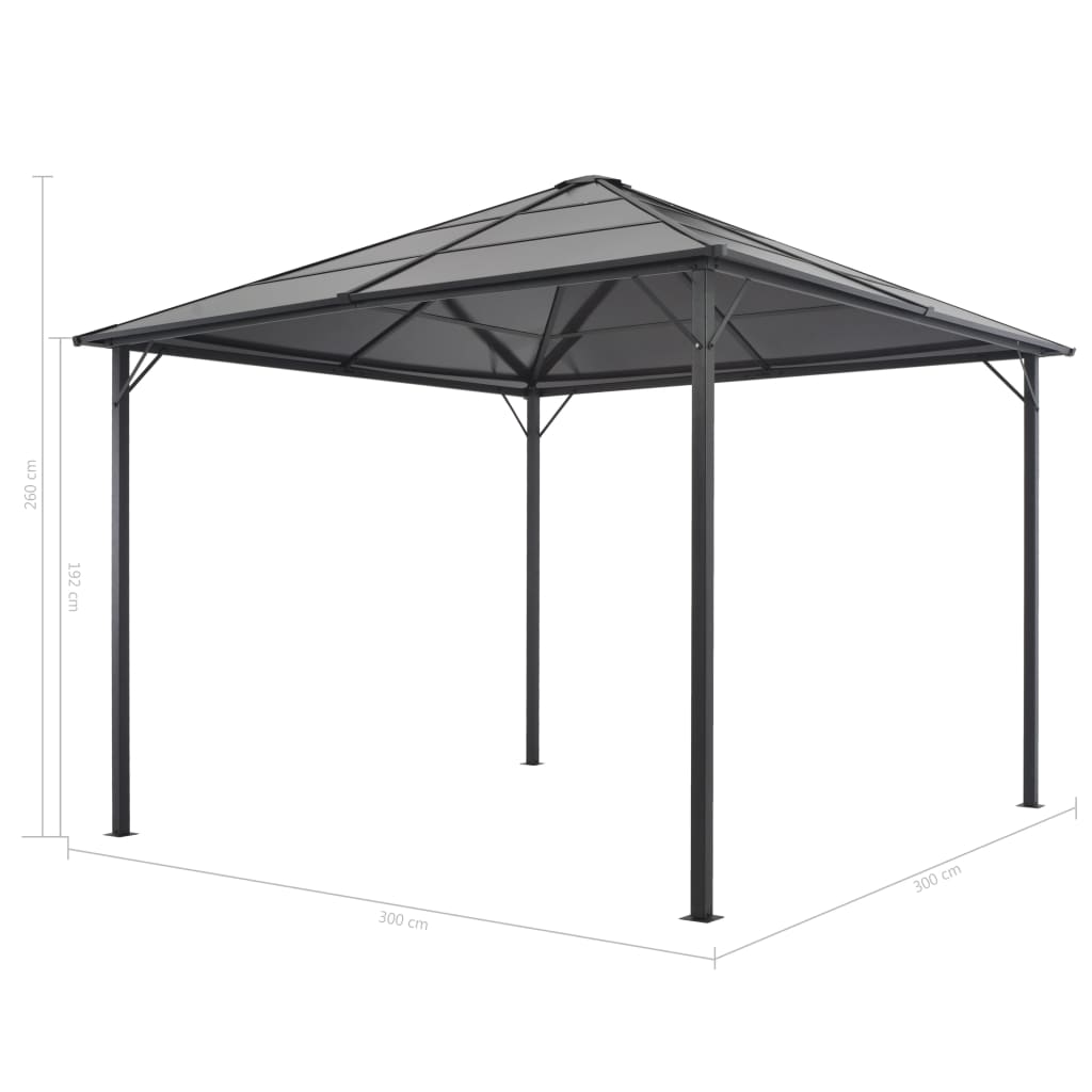 Gartenpavillon Mit Dach Aluminium 3×3 M Anthrazit