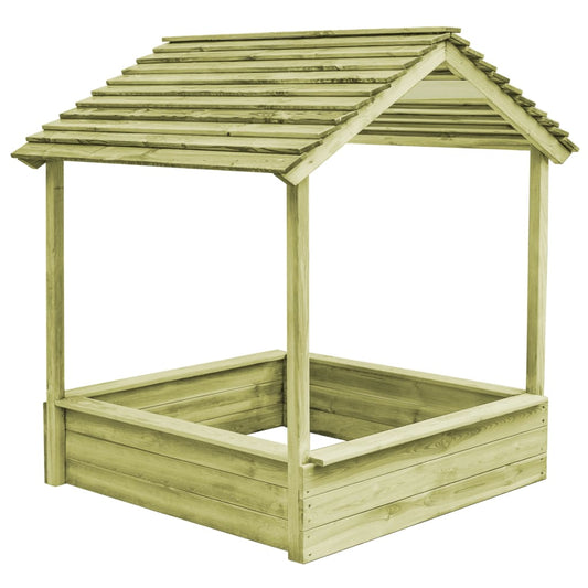 Spielhaus Für Den Garten Mit Sandkasten 128X120X145 Kiefernholz