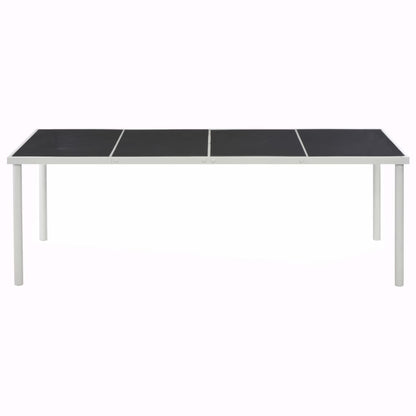 Gartentisch Schwarz 220X90X74,5 Cm Stahl