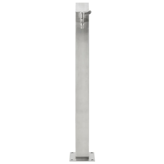 Garten-Wassersäule Edelstahl Quadratisch 95 Cm