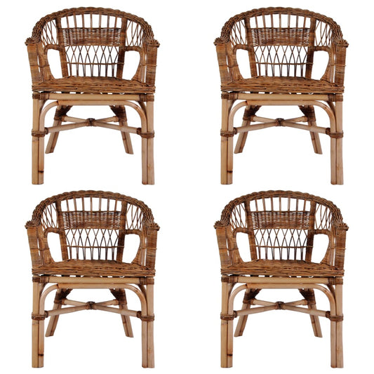 Gartenstühle 4 Stk. Natürliches Rattan