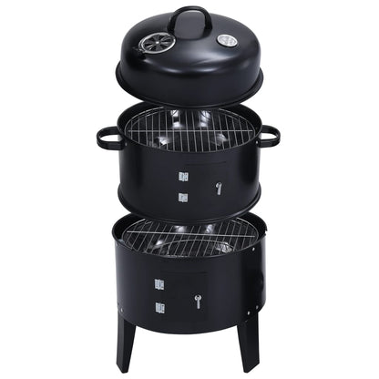 3-In-1 Holzkohlegrill Räucherofen 40×80 Cm