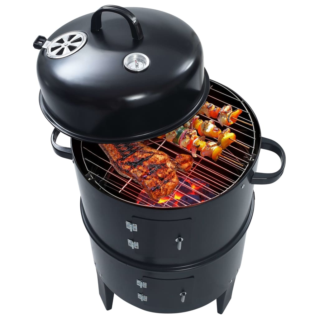 3-In-1 Holzkohlegrill Räucherofen 40×80 Cm