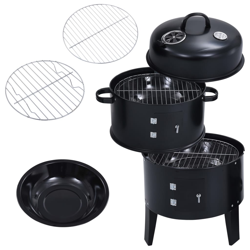 3-In-1 Holzkohlegrill Räucherofen 40×80 Cm