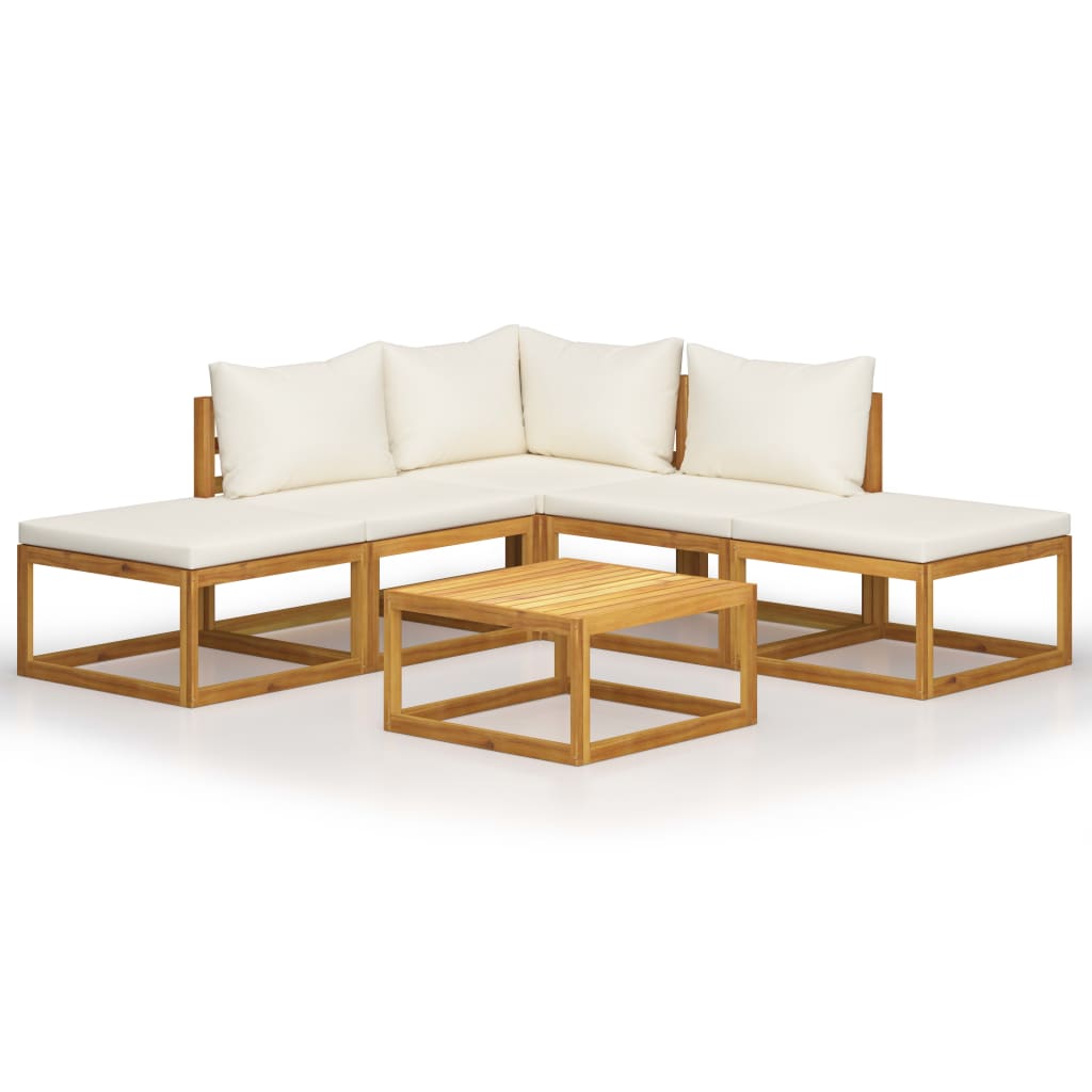 9-Tlg. Garten-Lounge-Set Mit Auflagen Massivholz Akazie