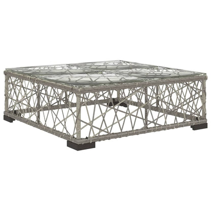 10-Tlg. Garten-Lounge-Set Mit Auflagen Poly Rattan Grau