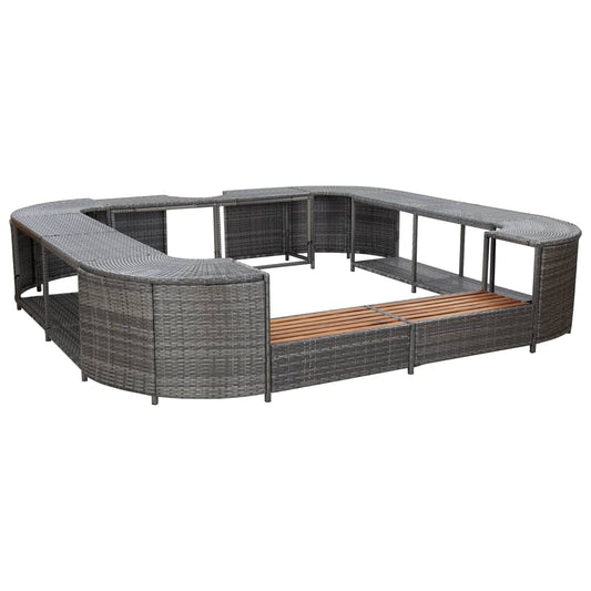 Whirlpool-Umrandung Quadratisch 268X268X55 Cm Poly Rattan