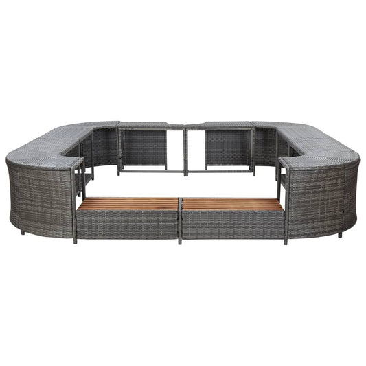 Whirlpool-Umrandung Quadratisch 268X268X55 Cm Poly Rattan