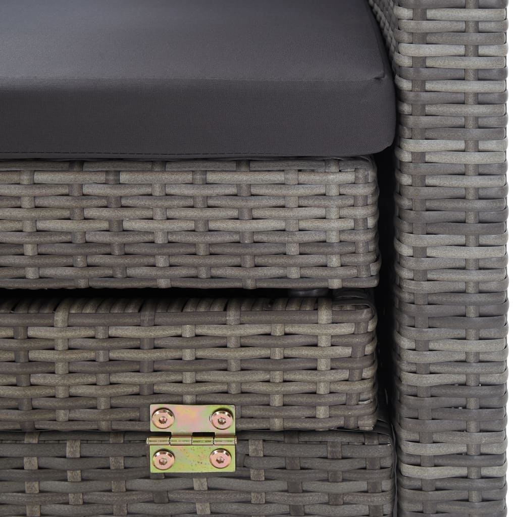 Ausziehbares 3-Sitzer-Schlafsofa Mit Dach Poly Rattan