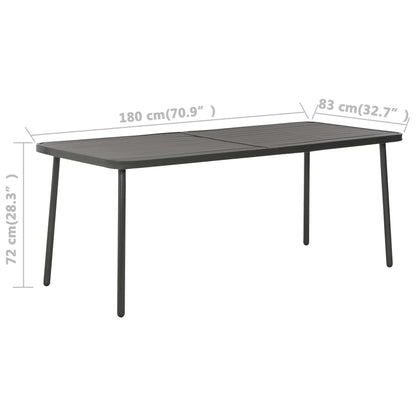 Gartentisch Dunkelgrau 180X83X72 Cm Stahl