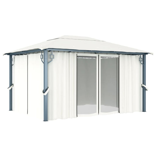 Pavillon Mit Vorhängen Aluminium