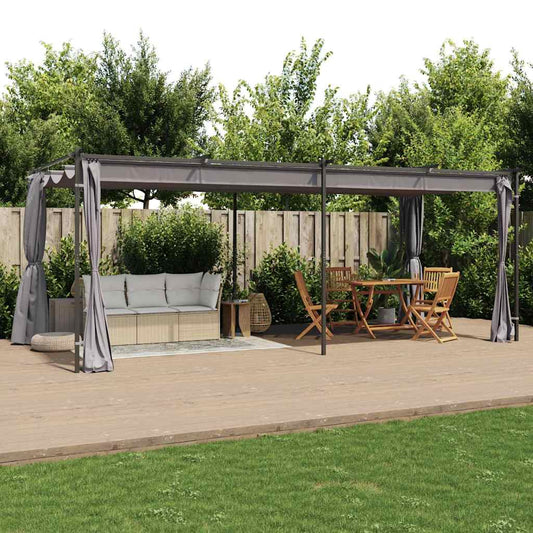 Pavillon Mit Vorhängen Stahl