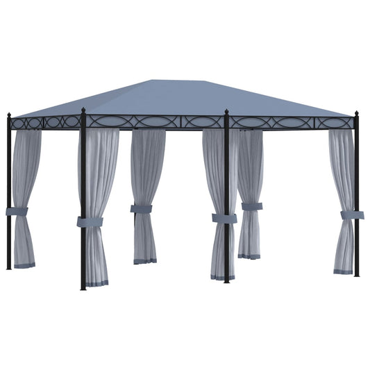 Pavillon Mit Mückennetze 3X4 M Anthrazit Stahl