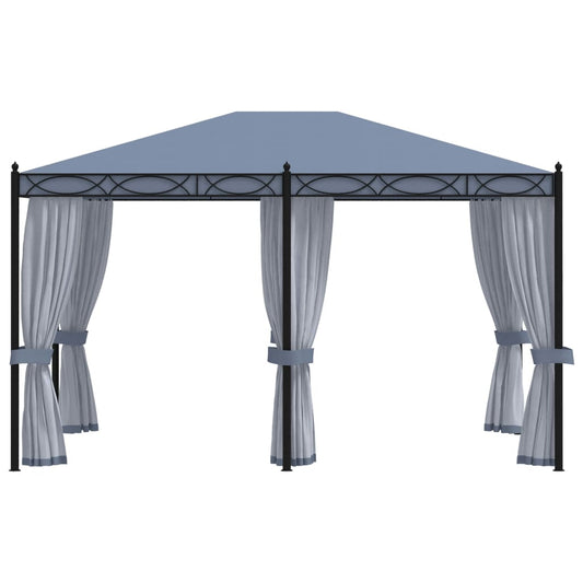 Pavillon Mit Mückennetze 3X4 M Anthrazit Stahl