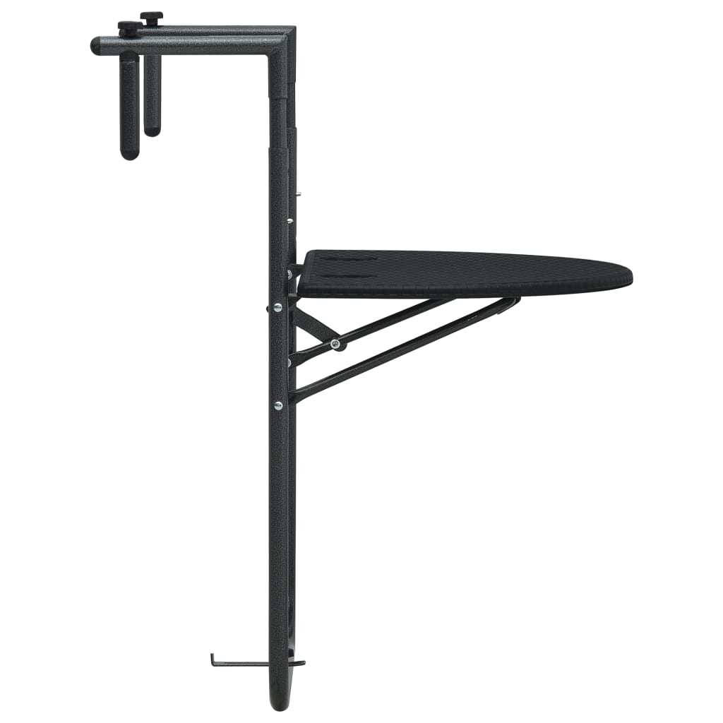 Balkon-Hängetisch 60X64X83,5 Cm Kunststoff Rattan-Optik
