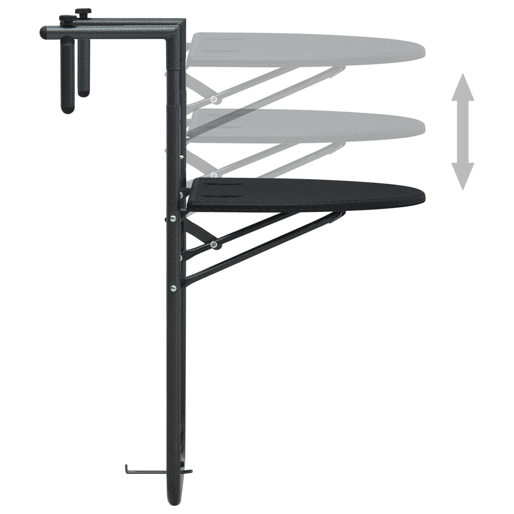 Balkon-Hängetisch 60X64X83,5 Cm Kunststoff Rattan-Optik
