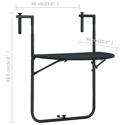 Balkon-Hängetisch 60X64X83,5 Cm Kunststoff Rattan-Optik