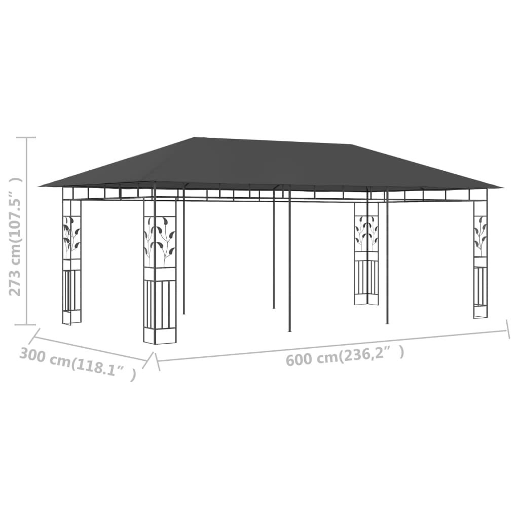 Pavillon Mit Moskitonetz 6X3X2,73 M