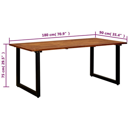 Gartentisch Mit Beinen In U-Form 180×90×75 Cm Massivholz Akazie