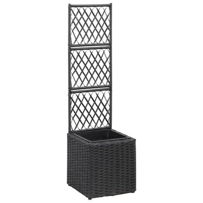 Hochbeet Mit Rankgitter 2 Töpfe 58×30×107Cm Poly Rattan