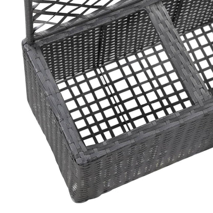 Hochbeet Mit Rankgitter 2 Töpfe 58×30×107Cm Poly Rattan