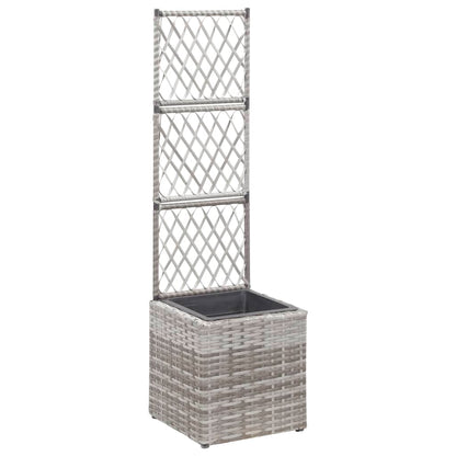 Hochbeet Mit Rankgitter 2 Töpfe 58×30×107Cm Poly Rattan