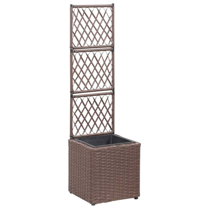 Hochbeet Mit Rankgitter 2 Töpfe 58×30×107Cm Poly Rattan