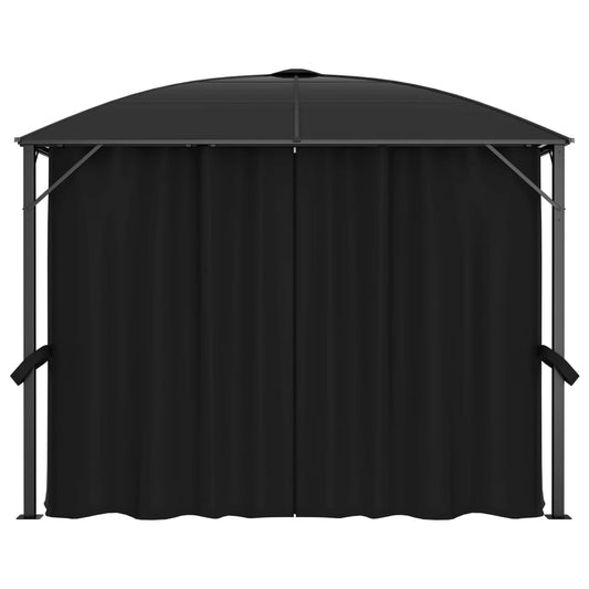 Pavillon Mit Vorhängen 300 X 300 X 265 Cm Anthrazit