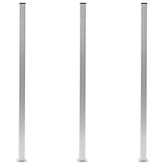 Zaunpfosten 3 Stk. Aluminium 185 Cm