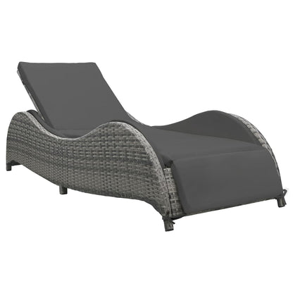 Doppel-Sonnenliege Mit Auflage Poly Rattan Anthrazit