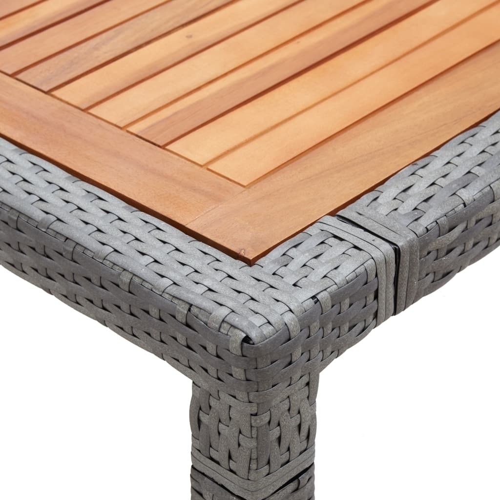 Gartentisch Poly Rattan Und Akazienholz