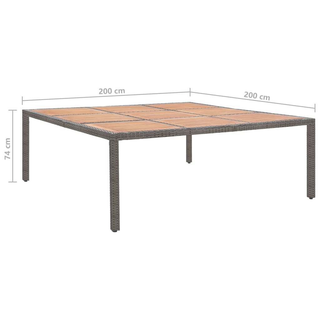 Gartentisch Poly Rattan Und Akazienholz