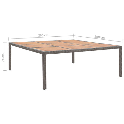 Gartentisch Poly Rattan Und Akazienholz