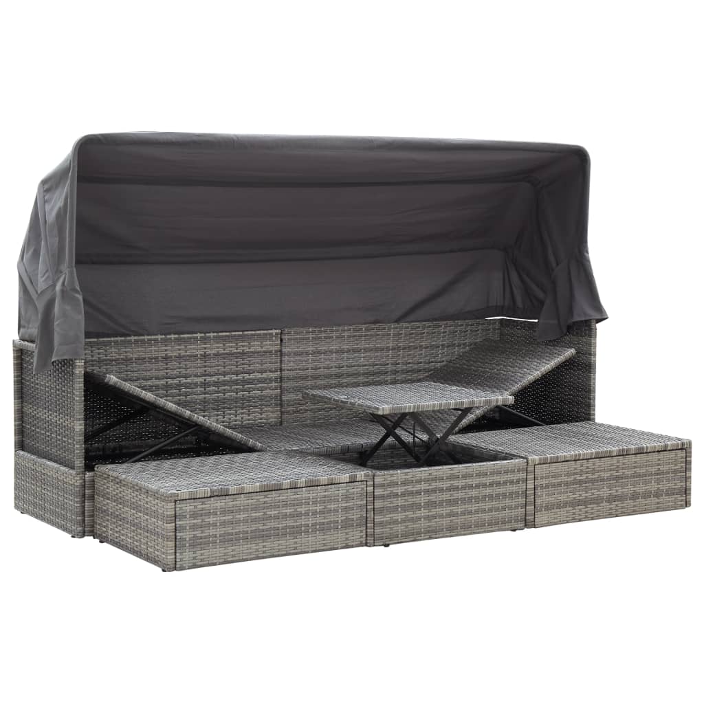 Garten-Sonneninsel Mit Dach Töne Poly Rattan