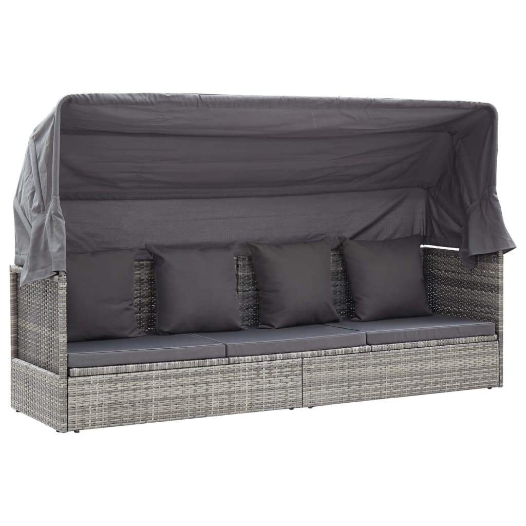Garten-Sonneninsel Mit Dach Töne Poly Rattan